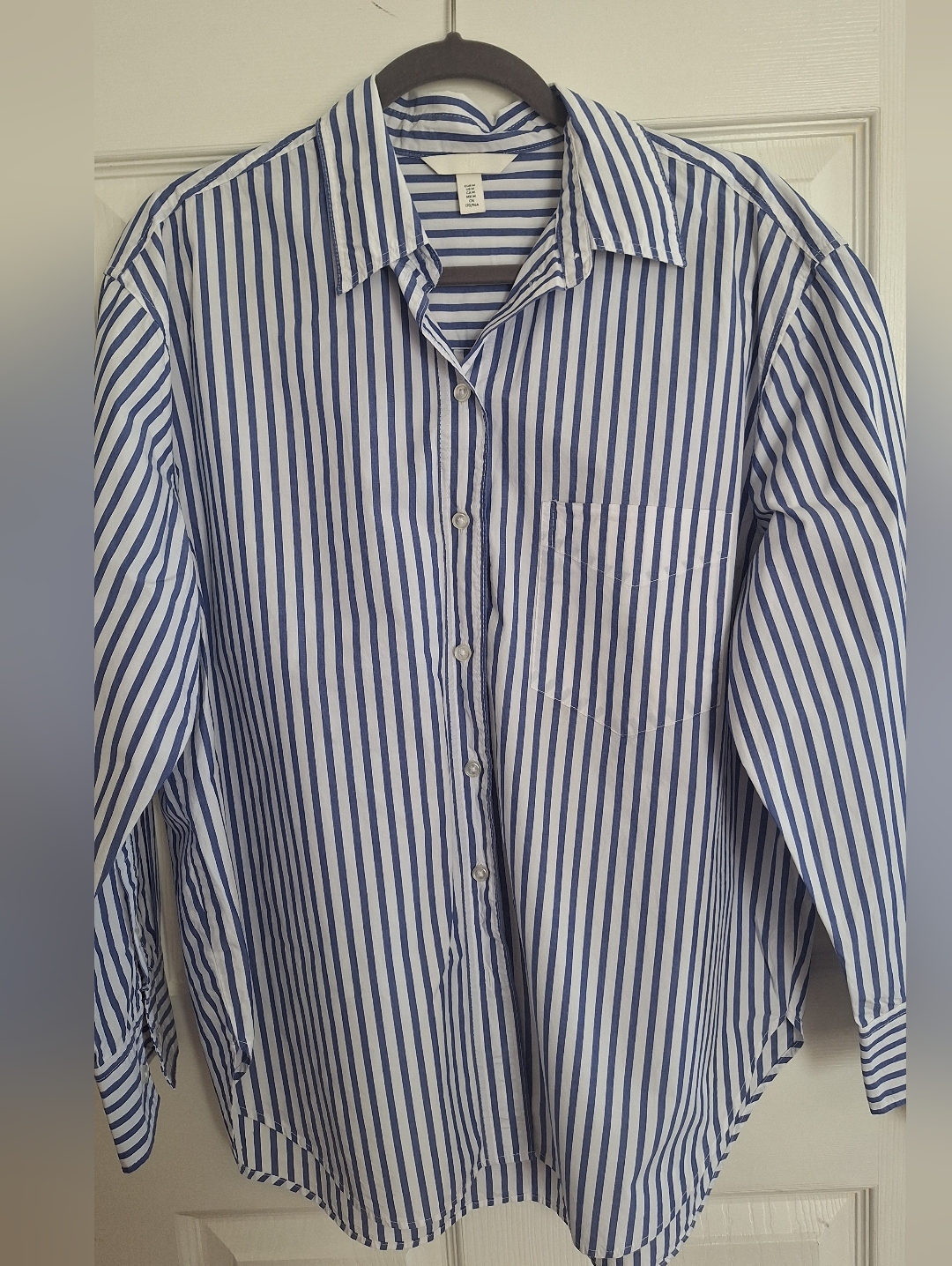 H&M Striped Top, Button Down 100% Cotton